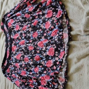 Pretty Black and Lace Floral Blouse